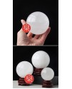 天然水晶球 原石白冰石 連底坐擺件 7CM